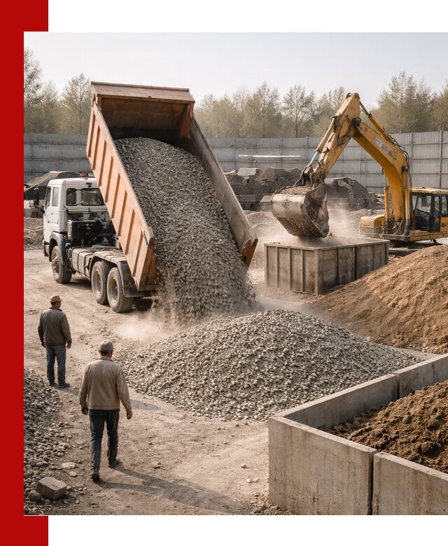 Доставка нерудных материалов с погрузкой и разгрузкой в Скопине