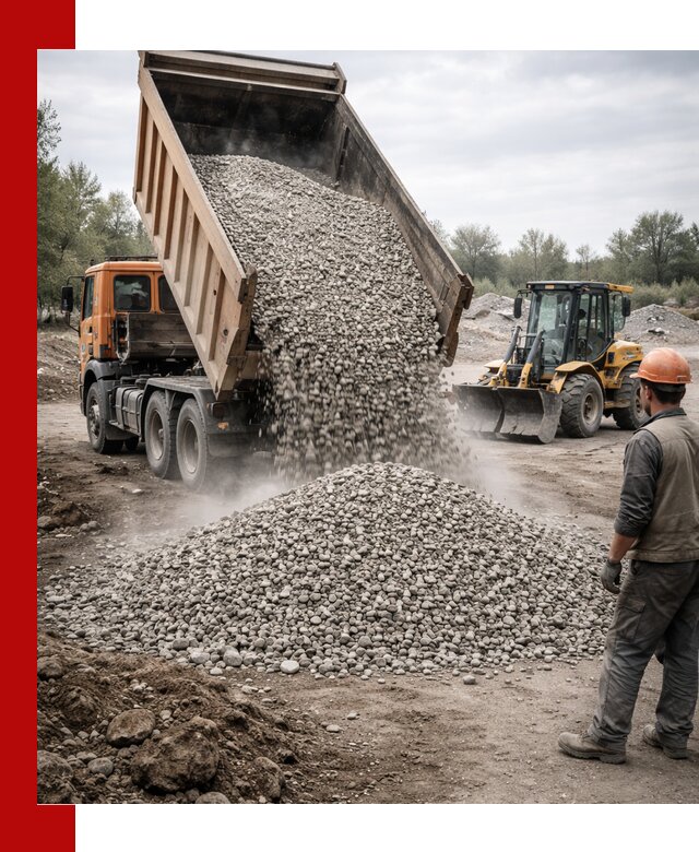 Доставка щебня в Скопине крупными и мелкими фракциями