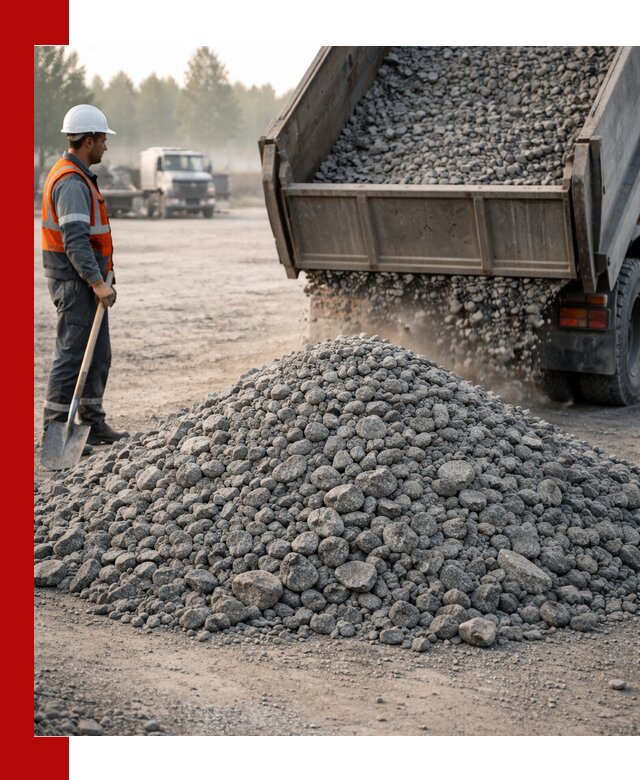 Гранитный щебень фракции 100–201 для строительства в Скопине