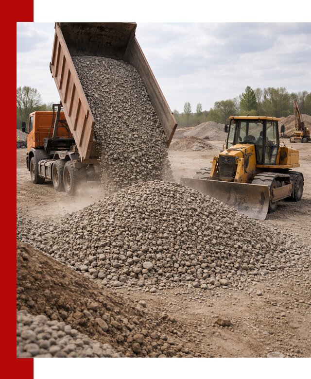Доставка гравийного щебня фракции 40-70 в Скопине