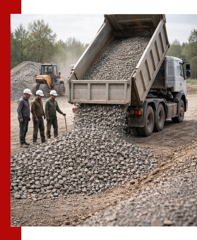 Доставка гравийного щебня фракции 70-120 в Скопине