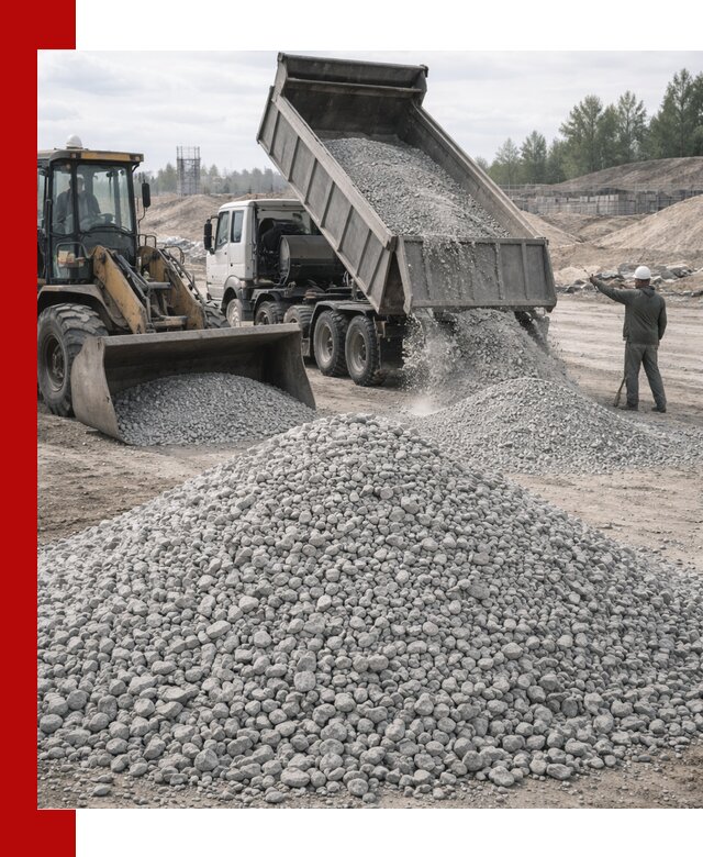 Доставка известнякового щебня фр. 5–20 в Скопине