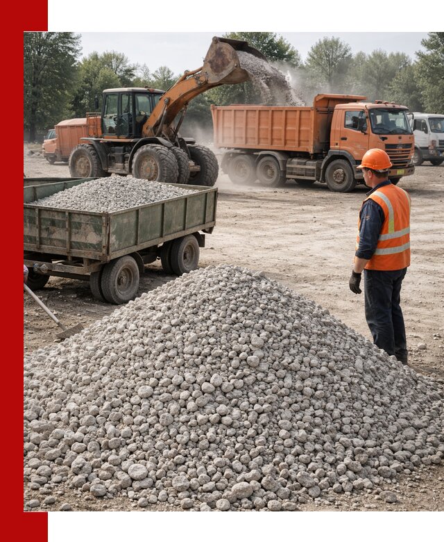 Доставка известнякового щебня фракция 20–40 в Скопине