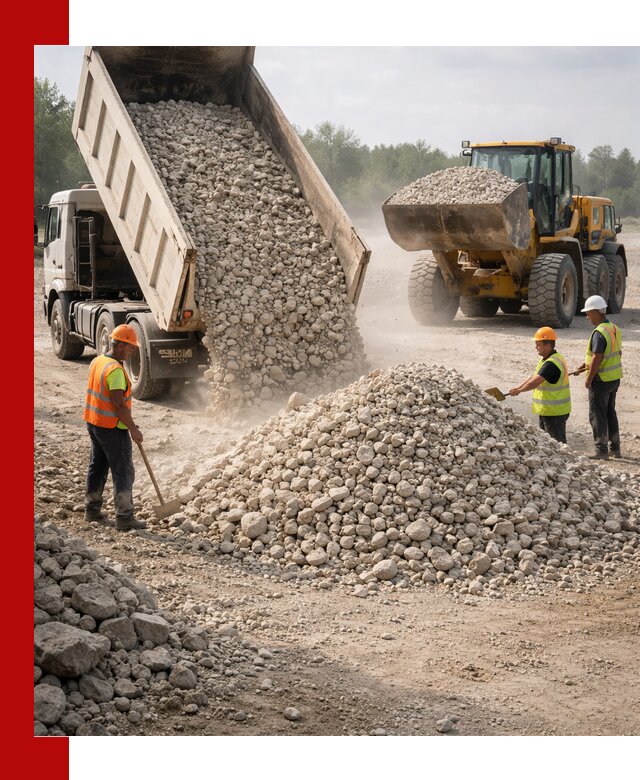 Доставка известнякового щебня фр. 40-70 в Скопине