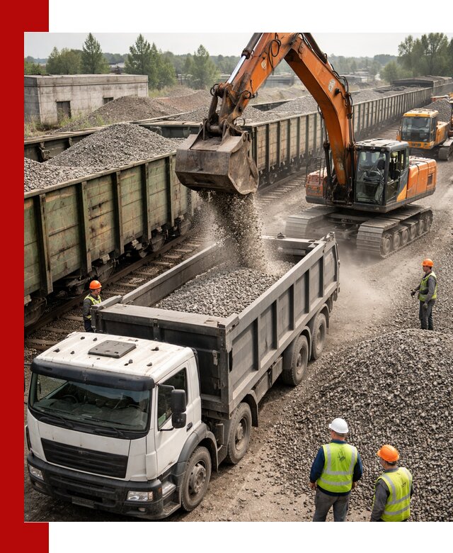 Железнодорожный щебень фракция 25–60 для поставок в Скопине