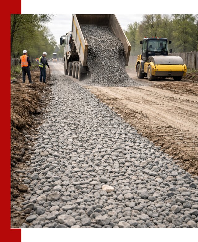 Доставка щебня для отсыпки дорог в Скопине высокого качества
