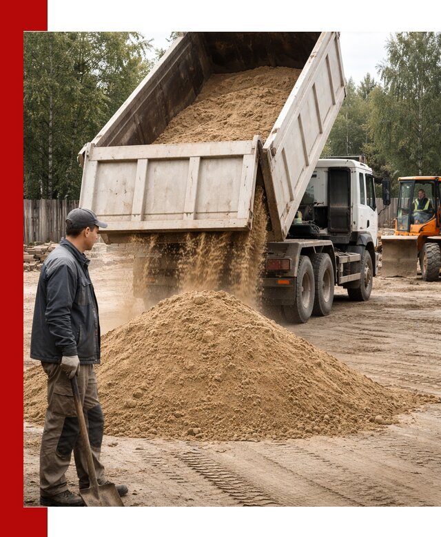 Доставка и продажа песка с разгрузкой в Скопине