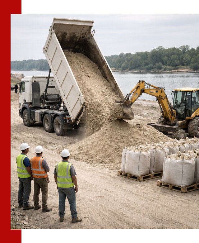 Доставка речного песка в Скопине самосвалами и погрузкой