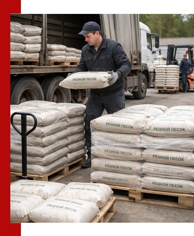 Речной песок в мешках с доставкой в Скопине
