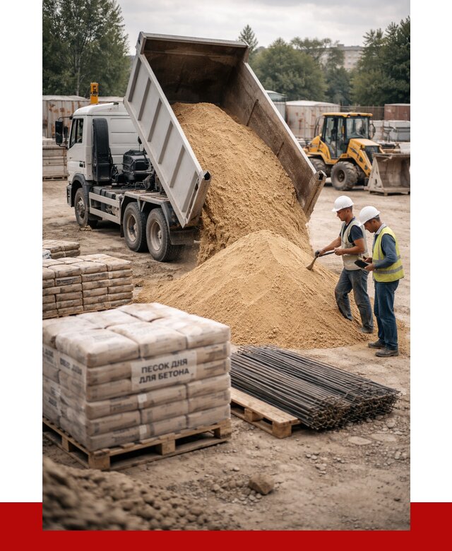 Песок для бетона в Скопине от 2605 р. с доставкой, ПРОНЕРУДСкп