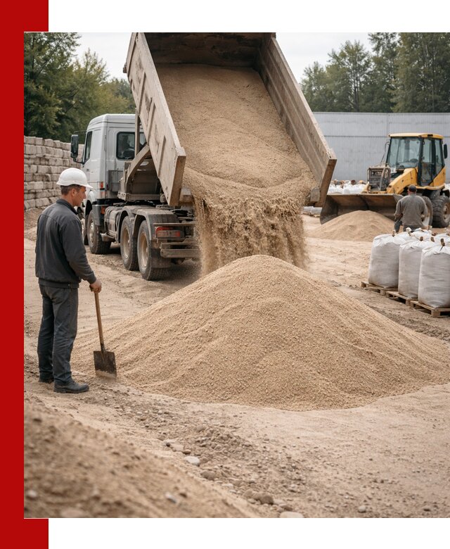 Кварцевый песок фракция 0–3 мм с доставкой в Скопине