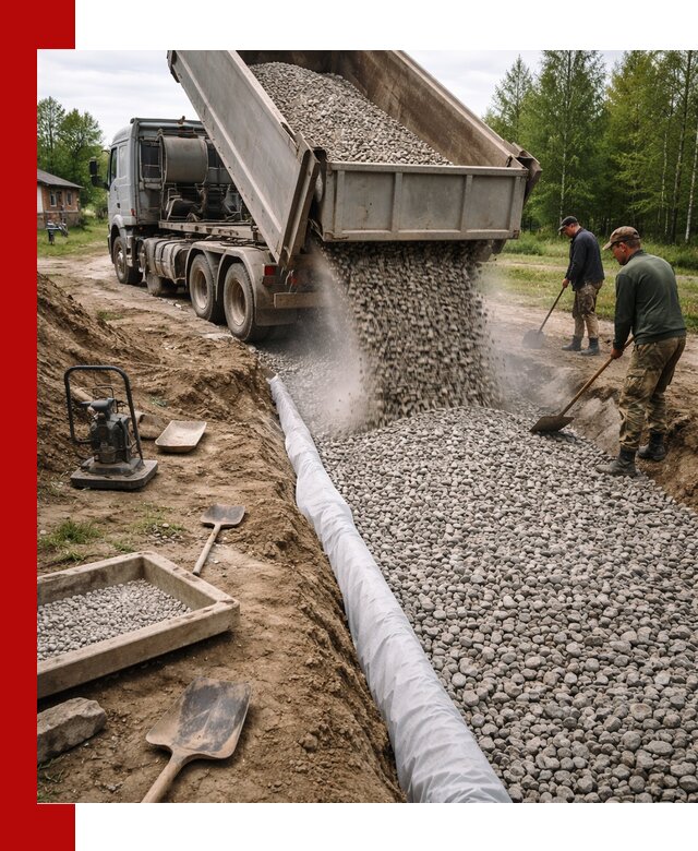 Гравий для дренажа с доставкой в Скопине качественный и недорогой