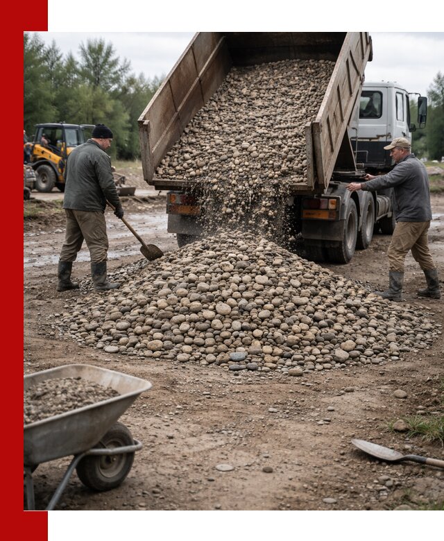 Доставка гальки речной оптом и в розницу в Скопине
