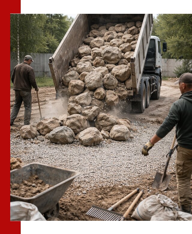 Доставка и укладка булыжника в Скопине