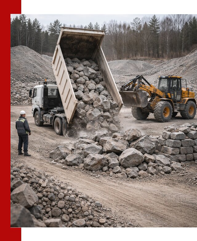 Доставка и продажа бутового гранитного камня в Скопине