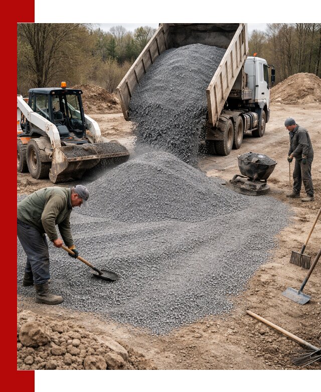 Отсев для подсыпки в Скопине — доставка и подсыпка на участок