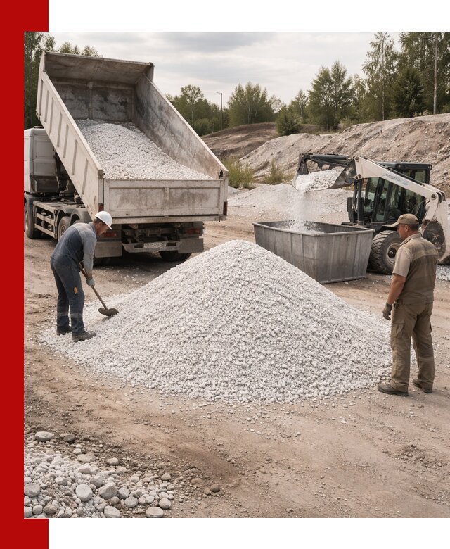 Доставка и продажа белой мраморной крошки в Скопине