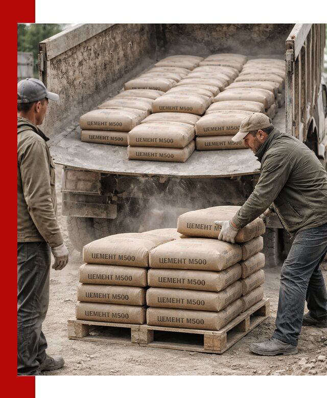 Цемент М500 с доставкой самосвалом в Скопине