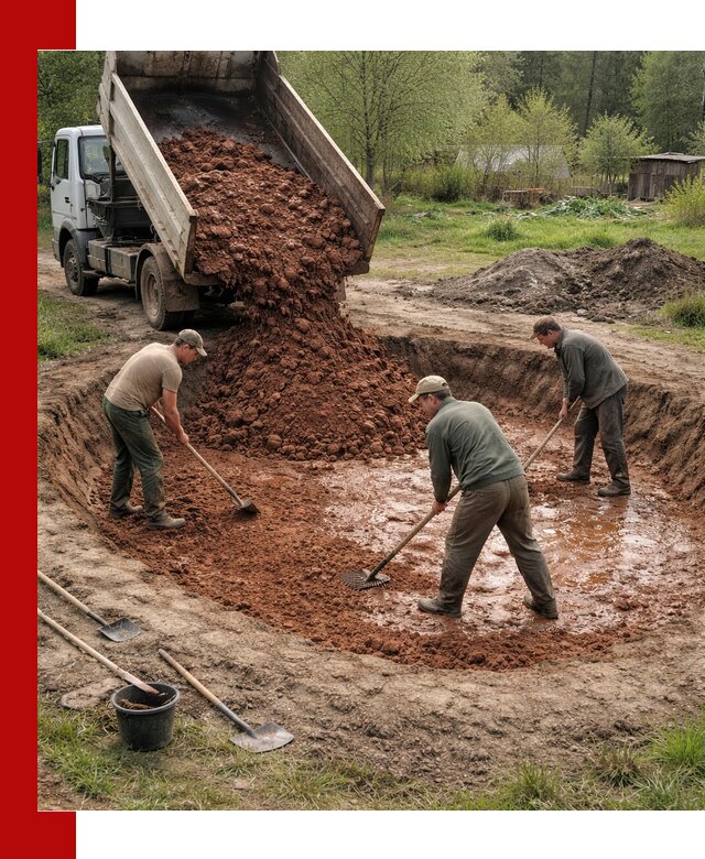 Купить качественную глину для пруда в Скопине