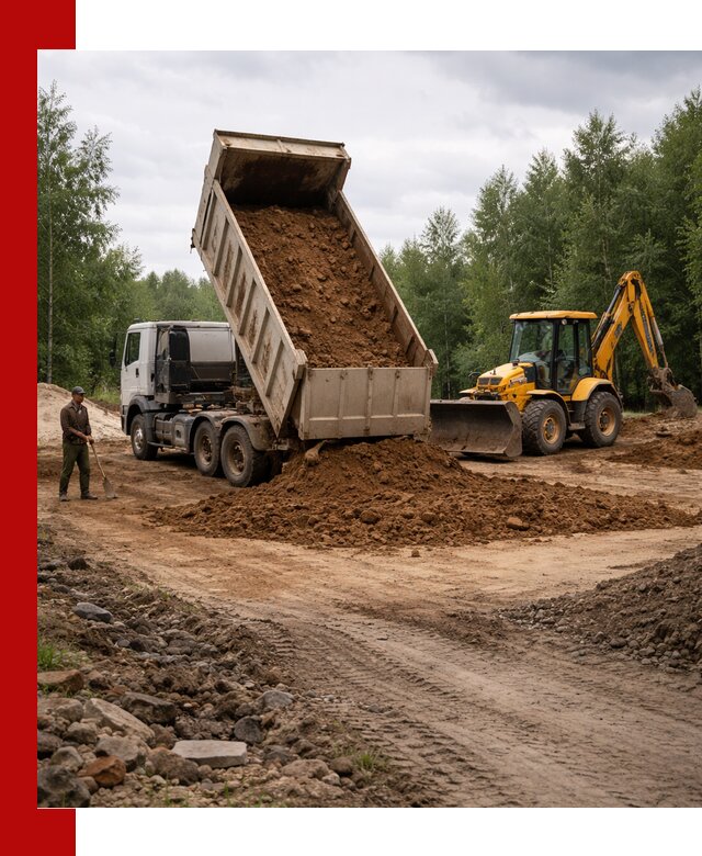 Доставка суглинка самосвалами в Скопине подсыпка и планировка