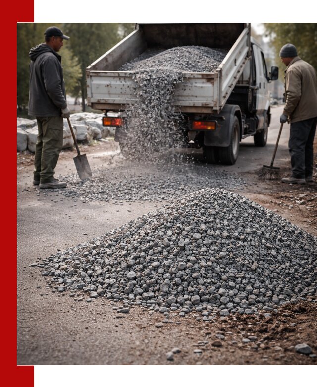 Гранитная крошка для посыпки дорог и тротуаров в Скопине