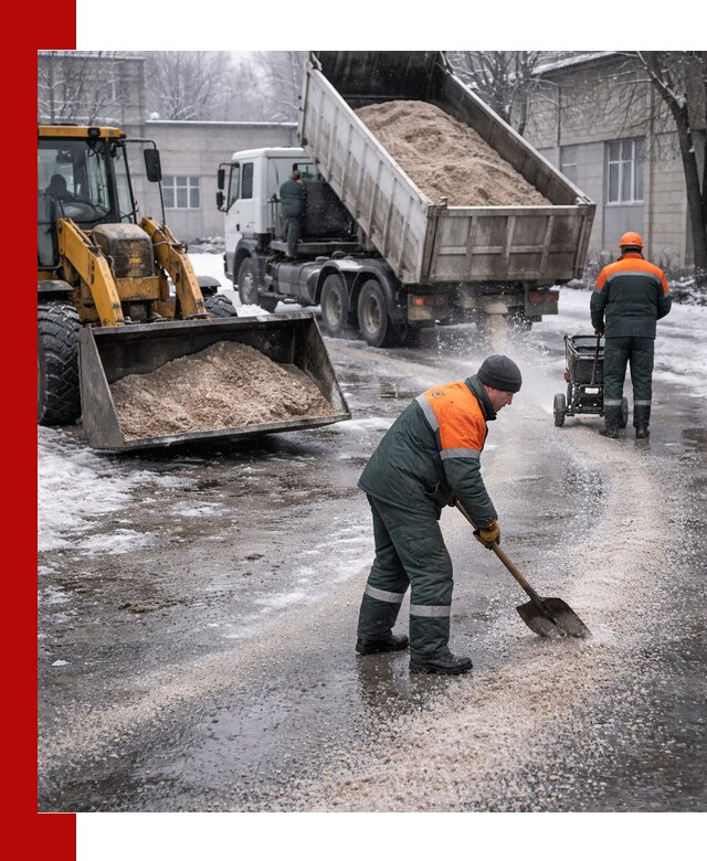 Реагент против гололеда с доставкой и нанесением в Скопине