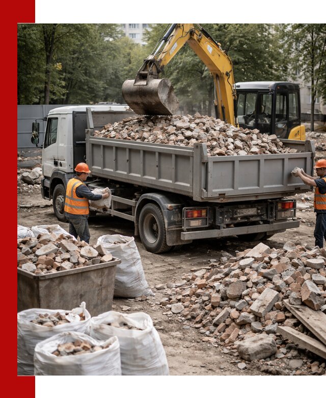 Вывоз строительного мусора в Скопине с самосвалами и контейнерами