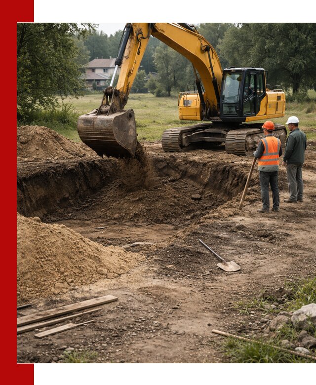 Рытье котлована под фундамент в Скопине (быстро и недорого)